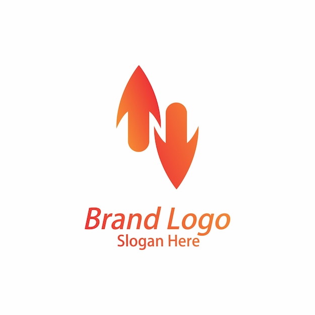 up and down arrow logo design color gradation