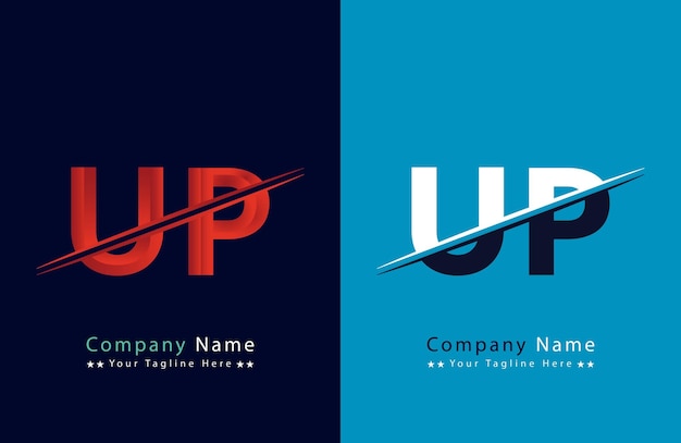 up letter colorful logo in the circle vector logo illustration
