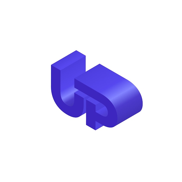 Up logo design with 3d letters