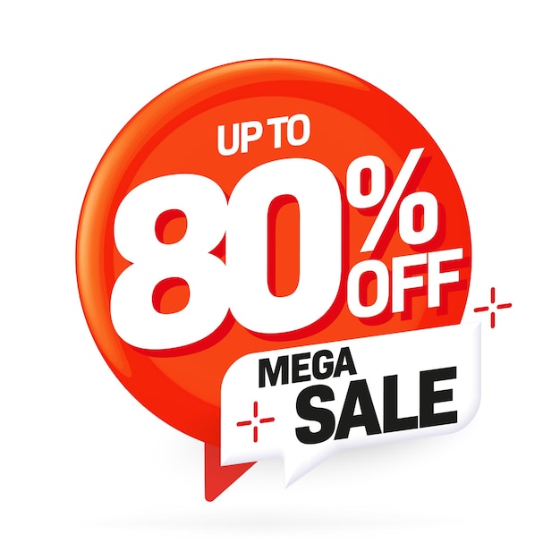 Up to percent off mega sale sticker label super special discount offer promotion marketing design el