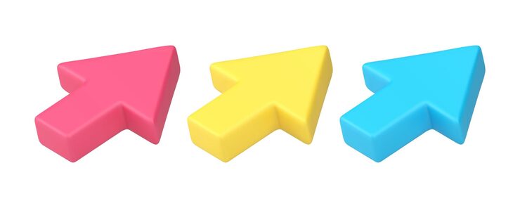 Vector 위로 오른쪽 화살표 방향 커서 인터페이스 포인터 다음 버튼 웹 요소 3d 아이콘 세트 터