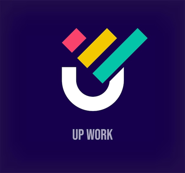 Up work and u letter upward development modern logo Unique color transitions Company growth logo