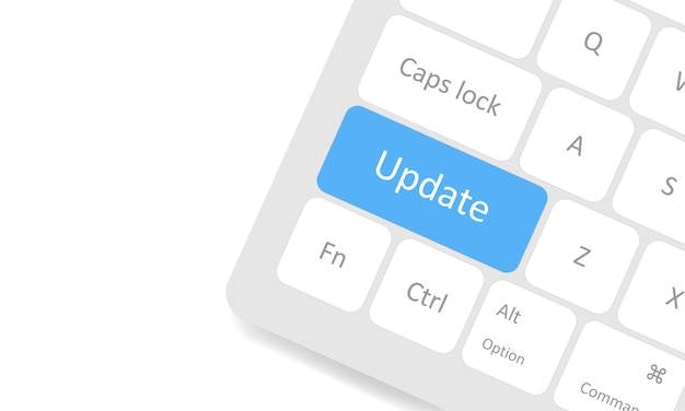 白いキーボードの更新ボタン。システムまたはアプリを更新します。ベクターeps10