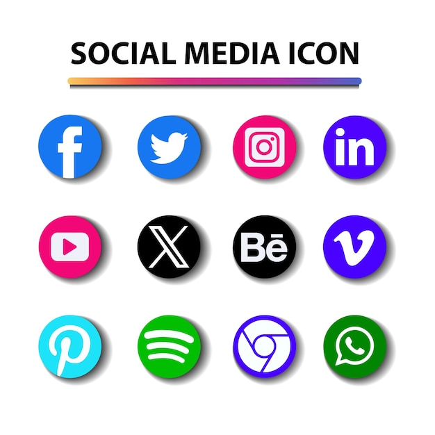 Vector update social media icon set vector file