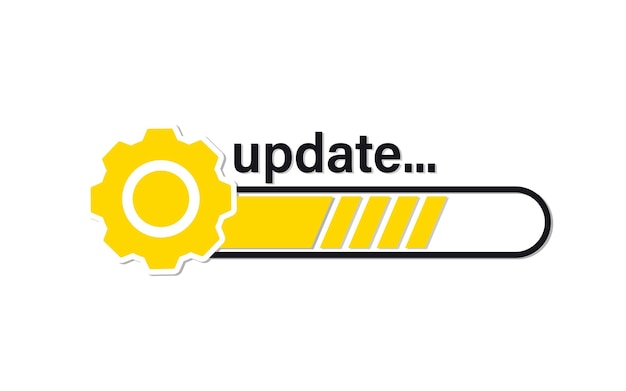 Vector update system icon. loading bar progress. load sign, upgrade, update, refresh. upgrade system icon. concept of upgrade application progress icon for graphic and web design template ui, web, mobile app