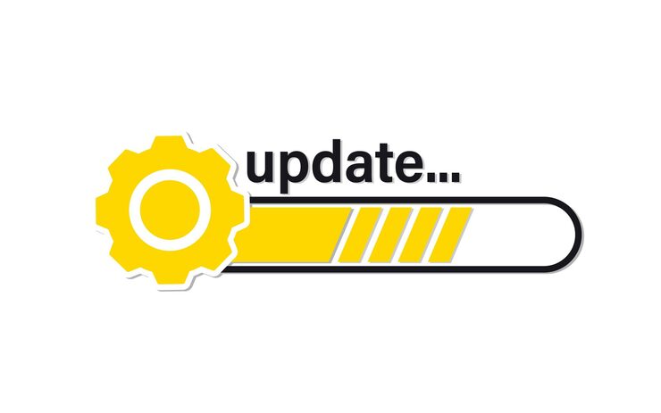 Vector update system icon. loading bar progress. load sign, upgrade, update, refresh. upgrade system icon. concept of upgrade application progress icon for graphic and web design template ui, web, mobile app