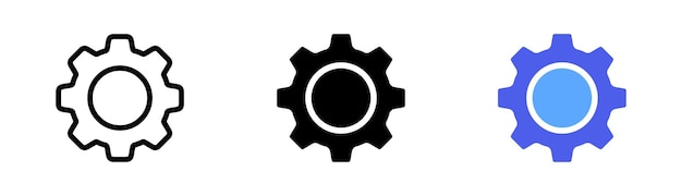 Icona del set di sistema di aggiornamento concetto di avanzamento dell'applicazione di aggiornamento caricamento e icona dell'ingranaggio icona della barra di avanzamento icona vettoriale in linea stile nero e colorato su sfondo bianco