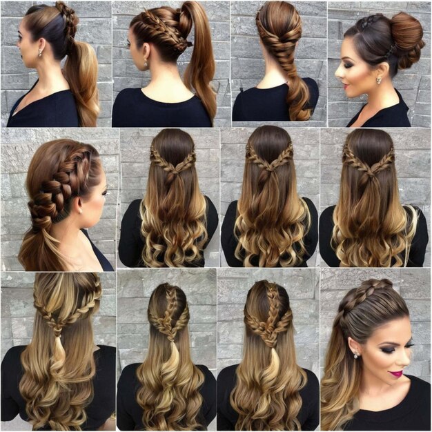 Vector updo with braids