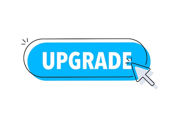 upgrade button with cursor pointer click vector web button