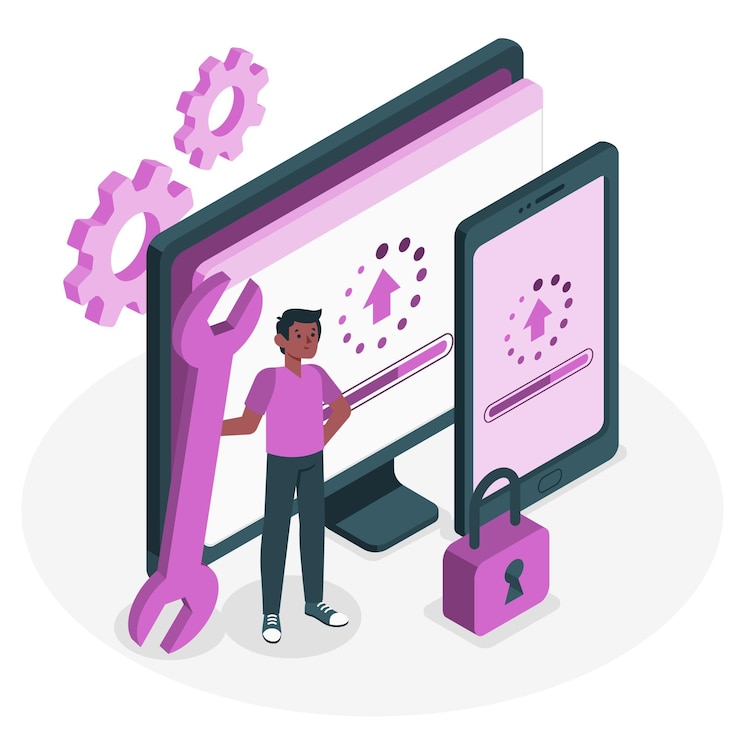 Vector upgrade concept illustration