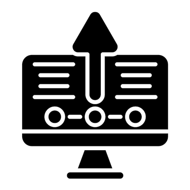 Upgrade Desktop Glyph Solid Black Illustration