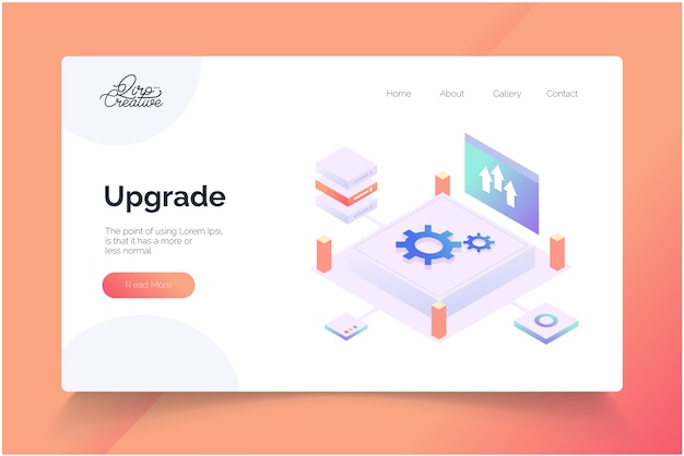 Upgrade isometric landing page template