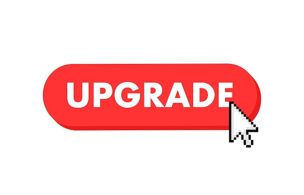 Upgrade-knop met cursor Aanwijzer klik Vector web-knop