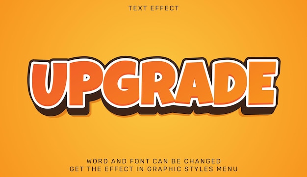 Vector upgrade tekst effect sjabloon in 3d-ontwerp