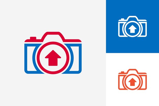 Upload camera logo template design vector, emblem, design concept, creative symbol, icon