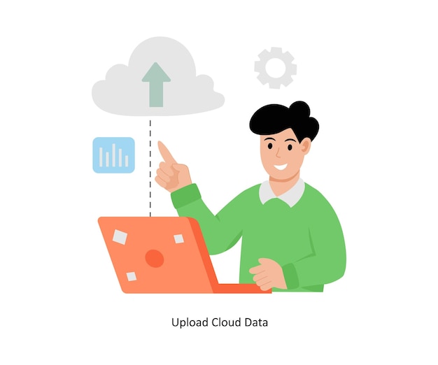 Upload Cloud Data Vector illustratie EPS 10 bestand
