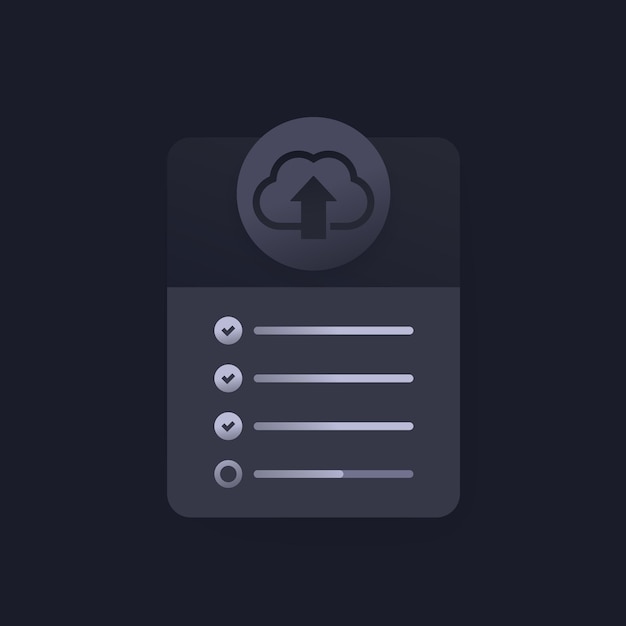 Upload to a cloud form dark vector design