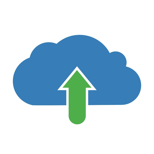 Upload cloud icon. Vector illustration.