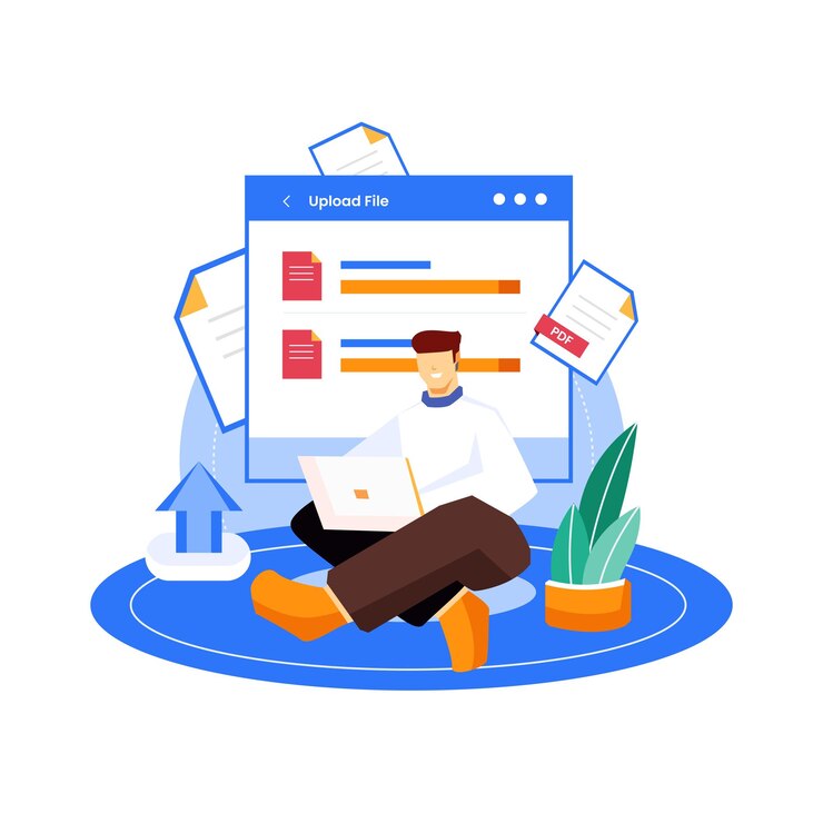 Vector upload concept illustration design