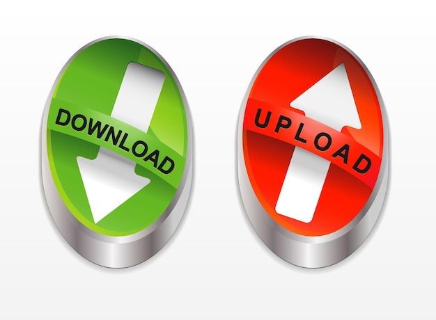 upload- en downloadknoppen geïsoleerd