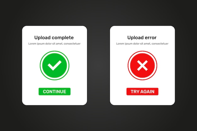 Upload en Error ui-ontwerp.