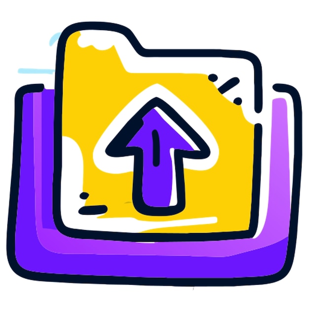 Upload icon doodle offset fill