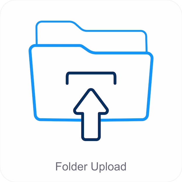 Upload van mappen en concept van mappenpictogrammen