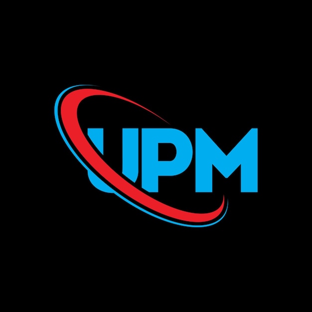 UPM logo UPM letter UPM letter logo design Initials UPM logo linked with circle and uppercase monogram logo UPM typography for technology business and real estate brand
