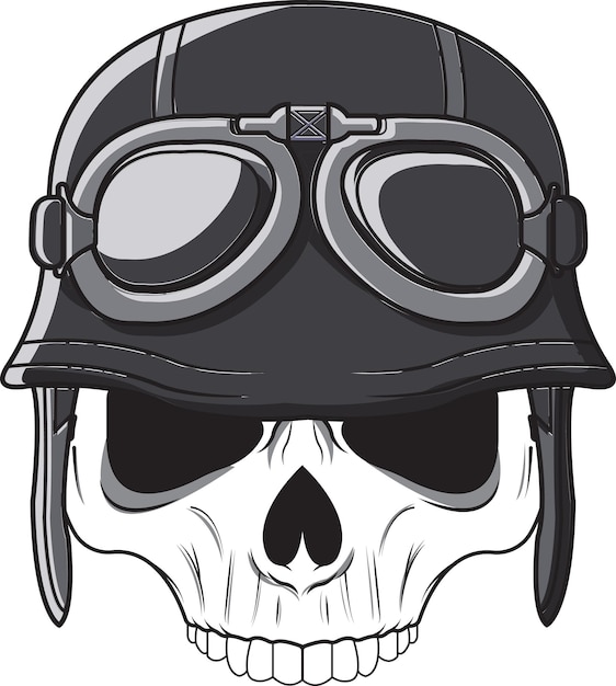 Upper Skull with Retro Helmet