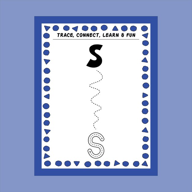 Vector uppercase letter learning worksheets for kids