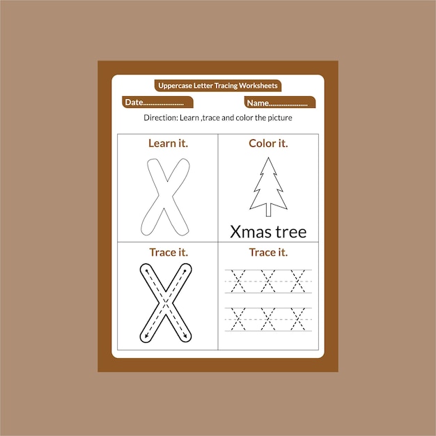 Uppercase letter tracing worksheets for kids