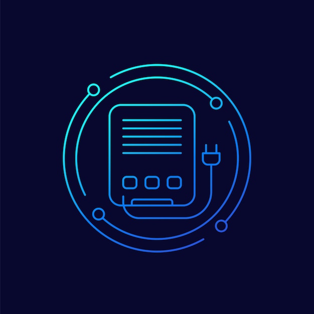 UPS backup power supply line vector icon