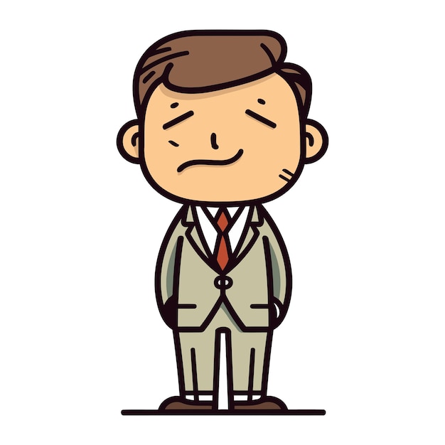 Upset Businessman Cartoon Vector IllustrationAAA