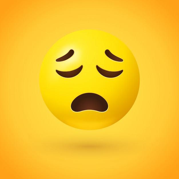 Vector upset face emoji with closed eyes