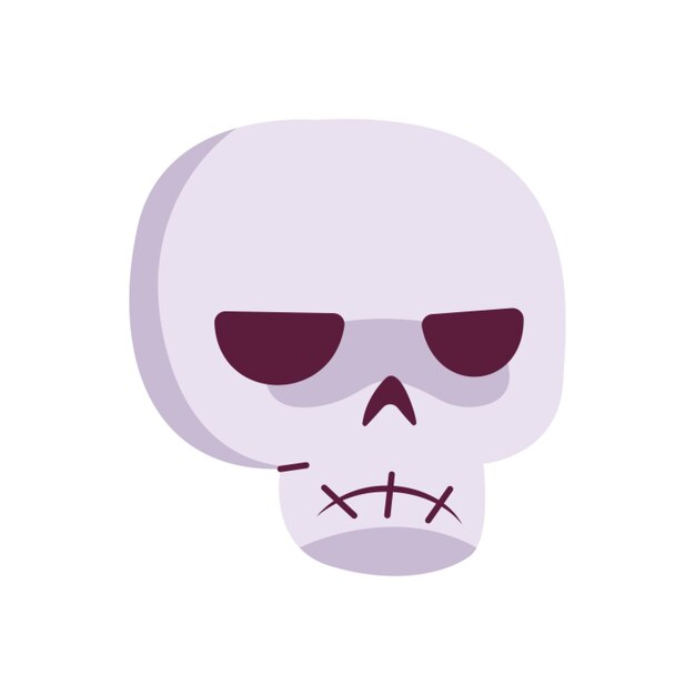 Upset Skull Illustration