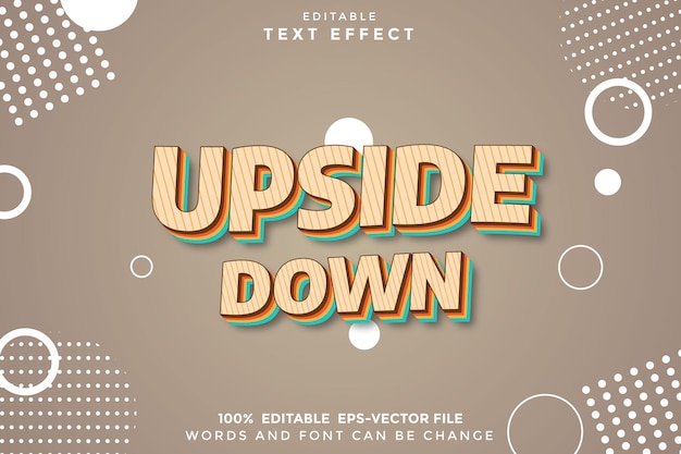 Upside Down Editable Text Effect 3D Cartoon Style