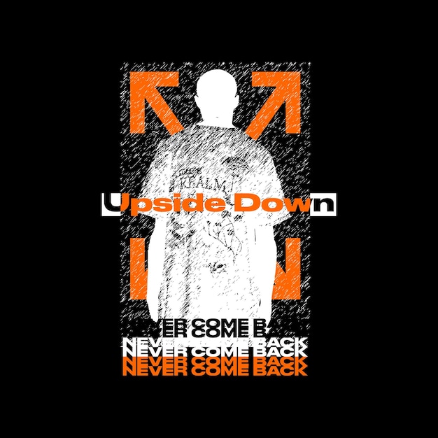 Upside down never come back シンプルなヴィンテージファッション