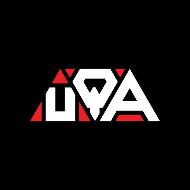 UQA トライアングル・レター・ロゴ デザイン (UQA トリアングル フォーム) UQA モノグラム UQA 三角ベクトル ロゴ テンプレート UQA 赤色 シンプル エレガントで豪華なロゴ UQA