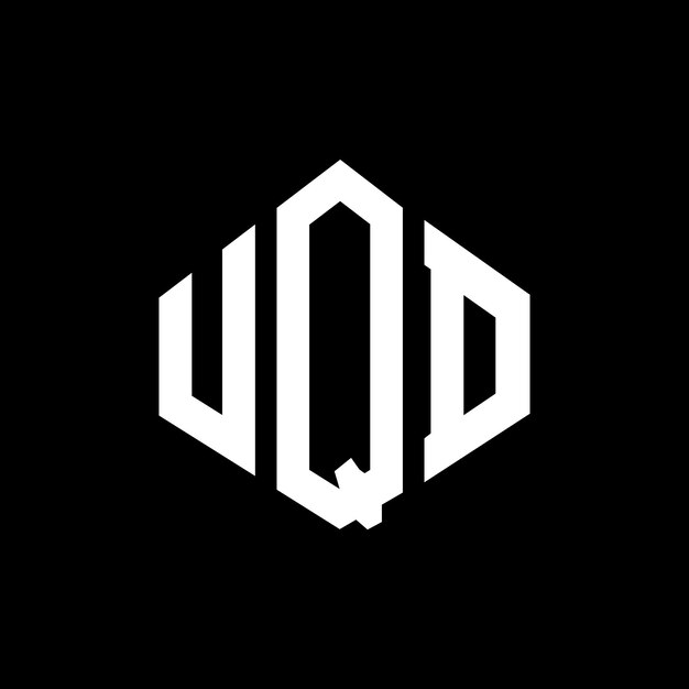 다각형 모양의 UQD 글자 로고 디자인 UQD 다각형 및 큐브 모양 로고 디자인UQD 육각형 터 로고 템플릿 색과 검은색 UQD 모노그램 비즈니스 및 부동산 로고
