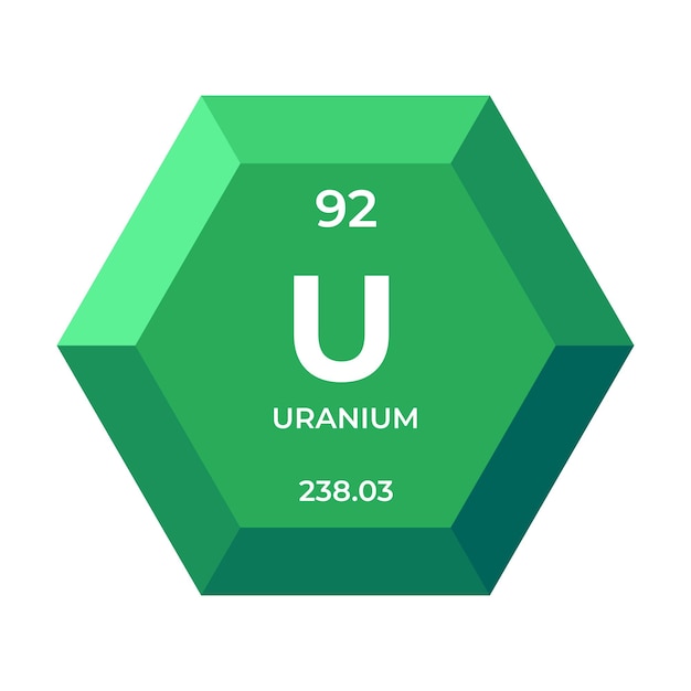 Uranium is chemical element number 92 of the Actinide group