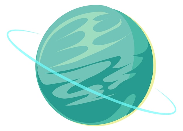 Vector uranus cartoon icon solar system planet illustration