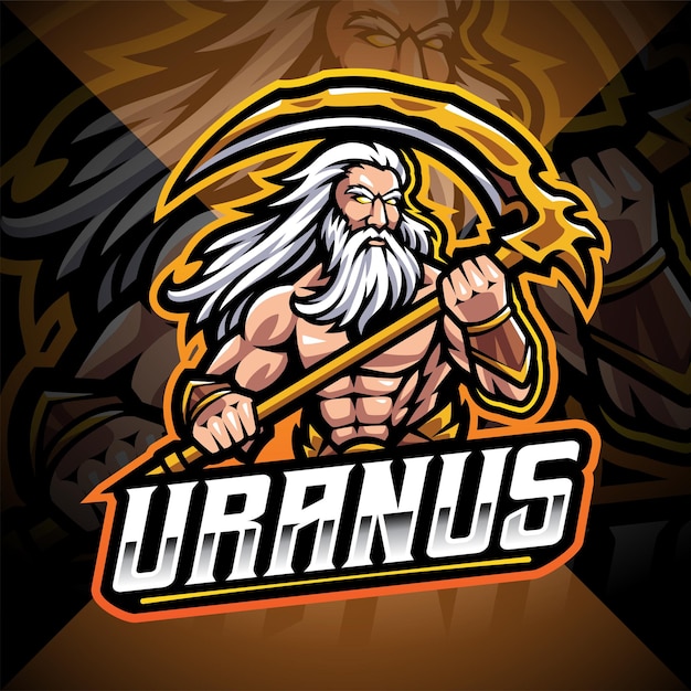Uranus god esport mascotte logo ontwerp