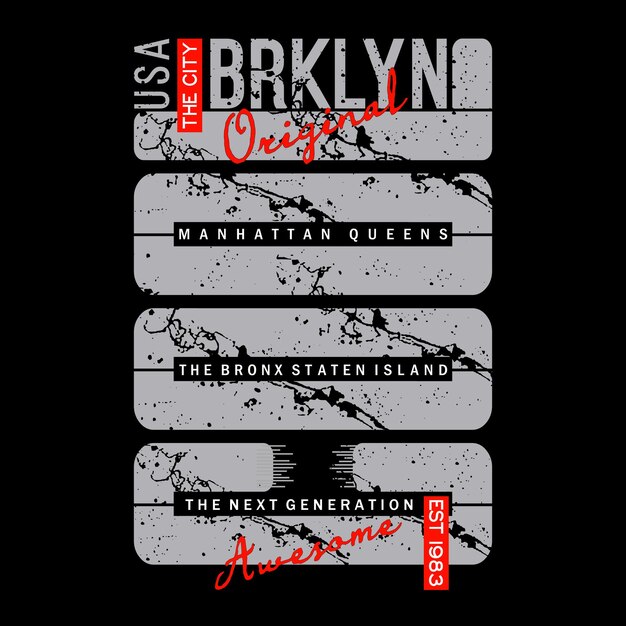 urban brooklyn slogan typography vector text effect