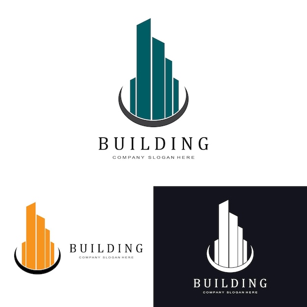 Urban building construction logo icon symbol house apartment city view