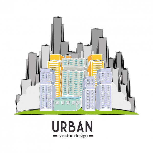 Grafica di edifici urbani