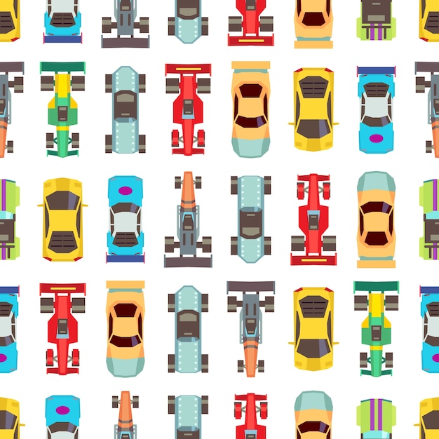 Urban cars seamless pattern texture