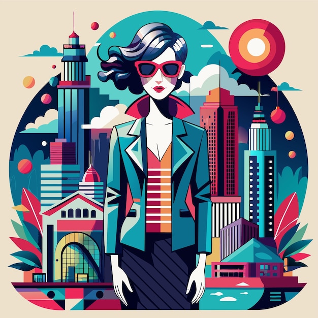 Vector urban chic create a stylish cityscape design infused with modern fashion elements and urban flair