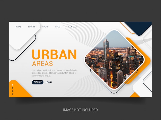 Urban city landing page template