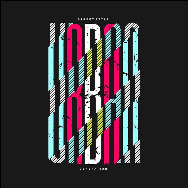 Vector urban cool striped text