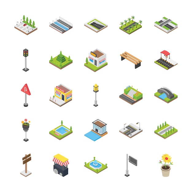 Urban elements icons